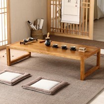 Tatami tea table Old Elm solid wood floating window table simple balcony small table Chinese Chinese learning low table Japanese Kang table