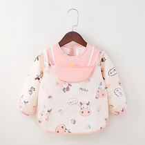 Female baby cover spring and autumn thin childrens apron boys and girls one year old eating bib waterproof anti-dirty anti-dressing