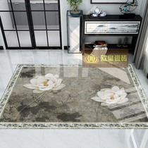 Marble Lotus Pattern Art Brick New Chinese Living Room Parquet floor tiles Entry into the family Xuanguan Crystalized Stone Puzzle Tiles