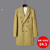 Outlets withdraw the end of the cabinet mens QSN series sunshine age-reducing lining skin long wool coat coat