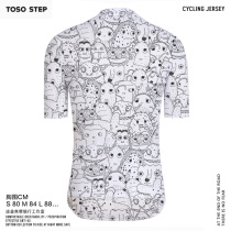 TOSO STEP Summer White Cartoon Version Short Sleeve Monster Set Riding road car Hygroscopic Perspiration Blouse