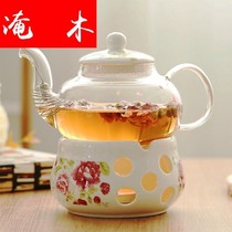 Yanmu Ceramic Tea pot Tea set Afternoon tea Glass Tea cup Fruit Tea teapot Heat-resistant candle