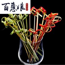 Baihui Niang Creative Bamboo Shot Fruit Sign Disposable Cocktail Wine Needle Fruit Sign Bar Dining