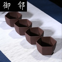 Yixing original mine purple sand cup full handmade tea cup Puer Cup Tea Cup Master Cup square purple mud Cup JS