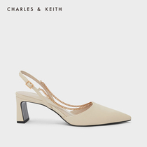  CHARLES&KEITH 21 AUTUMN NEW PRODUCT CK1-60280304 WOMENs CHAIN DECORATION POINTED HIGH-heeled SANDALS
