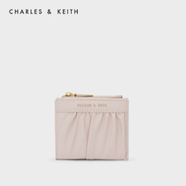 CHARLES&KEITH 21 autumn new product CK6-10840324 Pleated surface mini card bag wallet small bag female