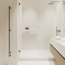 Light luxury all-ceramic all-body cream white grille striped wall tiles Living room floor tiles Kitchen trough bathroom bathroom tiles