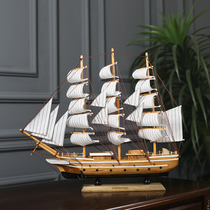 Nordic creative sailing boat model ornaments smooth sailing fortune handicrafts living room partition cabinet office decoration