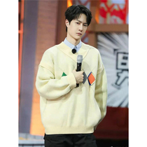 AE ADER ERROR sweater 20 autumn and winter Wang Yimbo with British style V neck wool Diamond sweater