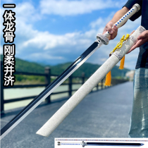 Dragon Springs City Black Gold Ancient Knife Integrated Knife Sword Cutter Anti-Body Cold Soldier Martial Arts Knife Embroidered Spring Knife Tang Cross Knife Unopened Blade