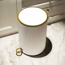 Trash can household living room light luxury with lid pedal kitchen toilet toilet foot large capacity stainless steel