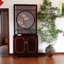 Solid wood porch cabinet Hall New Chinese-style shoe cabinet light luxury door hall screen integrated Cabinet partition customization