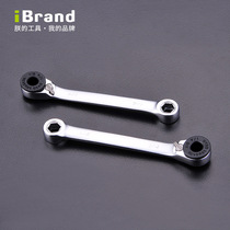 Imported dual-use screwdriver multifunctional short ratchet Mini two-way quick double head inner wrench inner hexagonal plum blossom