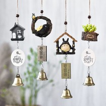  Wind bell pendant Creative girl small fresh forest ceramic Japanese bell pendant Balcony door bedroom copper bell gift