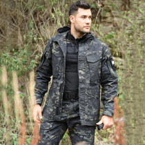 Dark night black python camouflage suit suit men M65 tactical windbreaker three-piece spring autumn jacket instructor training suit