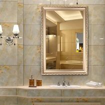 New Nordic framed bathroom mirror wall bathroom non-perforated toilet bathroom makeup Wall Mirror Wall Wall