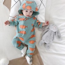 Hong Kong newborn baby clothes Spring and Autumn wear thin long sleeve jumpsuit for men and women