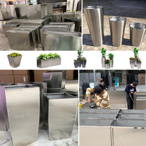 Outdoor stainless steel tree flower box rectangular flower trough Wrought iron combination flower bowl Sales department Flower bed square custom tree basin