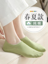 Pure Cotton Socks Children Ship Socks Spring Summer Thin socks Short socks Shallow Mouth Silicone Anti-Slip and All Cotton Deodorant Summer