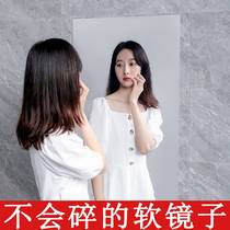 Toilet Bathroom Mirror Sticker Wall Self-Adhesive Soft Film Mirror Bedroom Free From Punching Toilet Wash Bench Cosmetic Mirror Hanging Wall