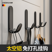 Free Punch Hook Powerful Viscose Door Rear Clothe Hood Hung Clothes Rack Wall Bearing Toilet Containing Glued Hook Wall-mounted