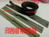 No. 3 5 nylon teeth reverse invisible zipper charge clothing coat pocket zipper army green 1 meter 20cm