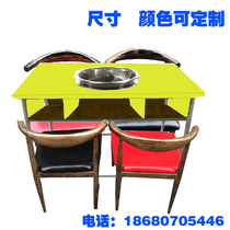 Original design custom campus style desks and chairs wood iron tripod industrial wind hot pot table small surface table