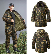 Camouflage coat mens winter thickened cold storage winter clothing long warm northeast labor insurance big cotton padded jacket military cotton coat