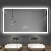 Smart bathroom mirror touch screen led with lamp hanging wall type home toilet mirror anti-fog hand washing toilet wall wall hanging