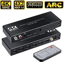 HDMI Switcher 4 in 2 out with left and right channels ARC 4k HD switcher HDMI splitter