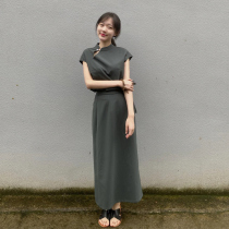 New Chinese style improved flanggown summer 2023 new small - son high - sense dress temperament niche design