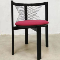 Red Medieval Harp Chair Danish Pole Minimalist Designer soft-mounted solid wood Art Minjuku Dining Chair