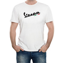  2019 new Piaggio VESPA summer mens short-sleeved T-shirt loose cotton black and white top round neck