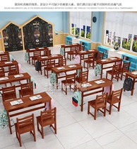 Factory Direct solid wood desks and chairs primary and middle school students in class desk shu fa zhuo pei xun zhuo