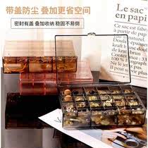 Dustproof multifunctional jewelry storage box earrings earrings bracelet necklace storage rack portable multi-compartment display rack