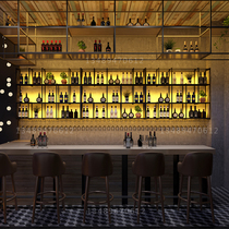 Wine rack wall hanging red wine cabinet rack bar bar creative wall restaurant display rack iron hanging cup holder storage