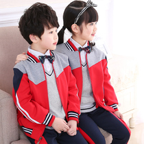 Kindergarten garden clothes spring and autumn clothes British style Primary School uniforms set childrens class clothes spring and autumn cotton three sets