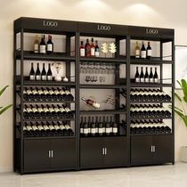 Wine rack custom iron floor-standing light luxury liquor cabinet storage display rack winery wine red wine rack vendor