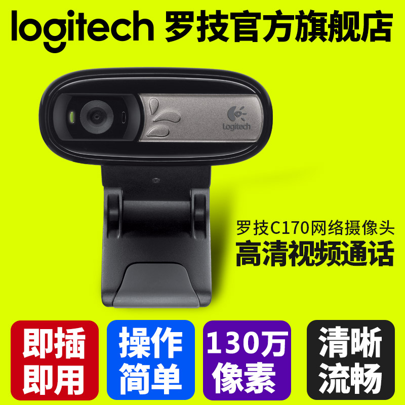 Logitech C170 Computer Network HD Camera Video Chat Belt Microphone USB