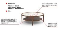 Le Zhibao quiet time coffee table Black walnut solid wood frame inlaid quiet time