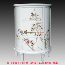  Yangzhou lacquerware factory direct sales neoclassical lacquerware home decoration dill painted flowers and birds semicircular entrance bucket cabinet customization
