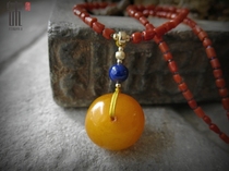 Natural antique old beeswax Beads pendant very oily old red beads necklace old beeswax beads net weight 7 5 grams