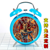  Creative cartoon Ultraman superman alarm clock mute childrens student special anime 4 inch bedroom bedside alarm