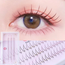 Peach Fox V-shape Womens Group Fake Eyelash Womens Natural Simulation Day Ensemble Cross-Curly Fairy Grafting Eyelash Netting Red