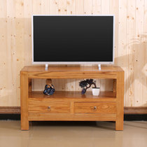 Log 1 2 room TV cabinet small apartment type ultra-narrow 1 meter master bedroom full solid wood Elm Chinese style high section walnut color