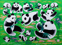 Panda foreign affairs Foreign guests Diplomatic gifts gifts for foreign friends Panda Huxian Farmers Painting size 52x38cm