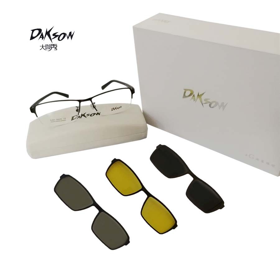 大咖秀g-621夜视3d偏光太阳镜架夹片开车驾驶眼镜换装磁吸式眼睛