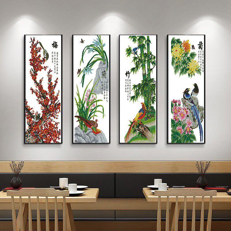 梅兰竹菊十字绣成品-梅兰竹菊十字绣成品促销价格、梅兰竹菊十字绣成品