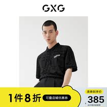 GXG Mens Clothing 2022 Spring New Products Mall The Same Romantic Get-tuned Series Casual Polo Shirt Black