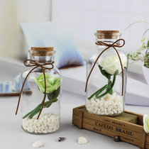 Large transparent glass wishing bottle with Cork Natural shell rose drift bottle Creative Star bottle decorative ornaments